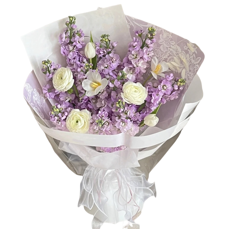 13枝紫罗兰韩式花束